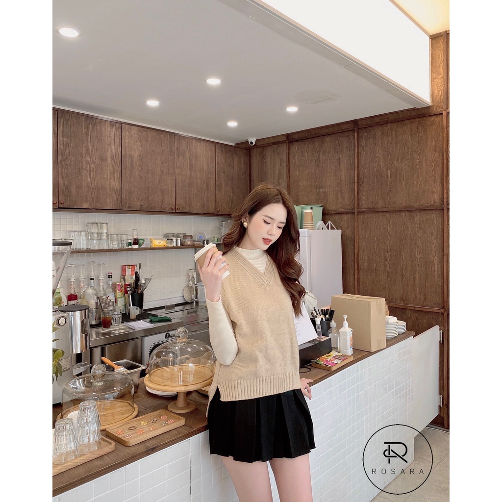 Áo len gile nữ 2 loại trơn và thổ cẩm | BigBuy360 - bigbuy360.vn