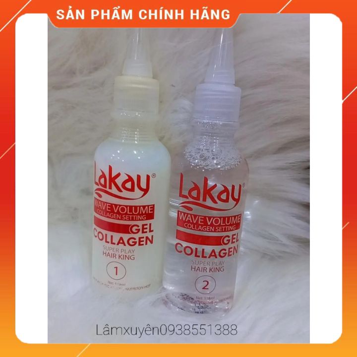 DUNG DỊCH UỐN DẬP LAKAY WAVE VOLUME COLLAGEN 130*2ML  uốn thơm ít mùi hôi , giúp tóc sáng bóng và khoẻ mạnh.