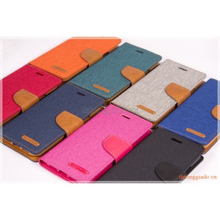 Bao da iPhone X (5.8"), Hiệu GOOSPERY, CANVAS DIARY (bề mặt bọc vải)