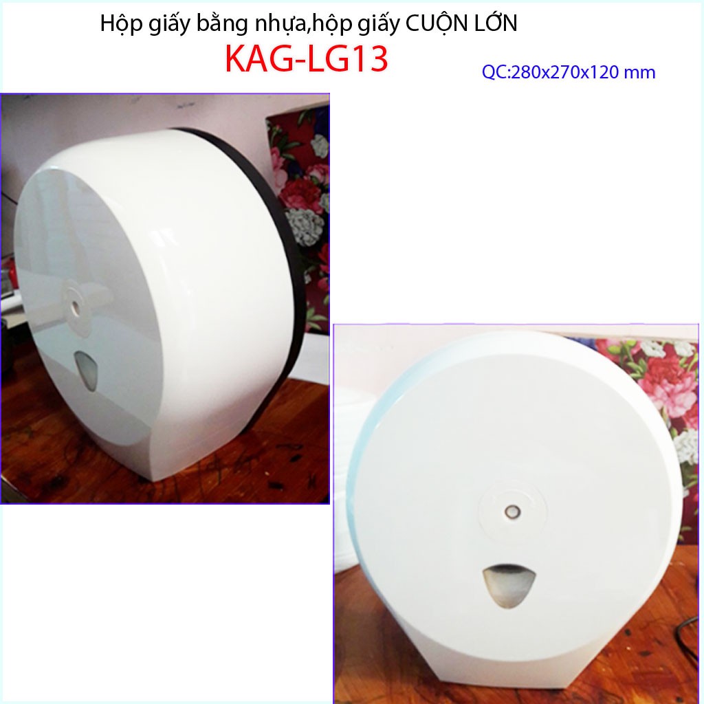 Hộp đựng giấy cuộn lớn, hộp giấy vệ sinh Kace màu xám nhạt KAG-LG13