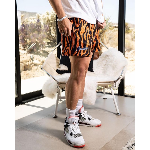 Quần Short Thể Thao Bóng Rổ Phối Rách Kiểu Đường Phố Mỹ Nhanh Khô Cá Tính