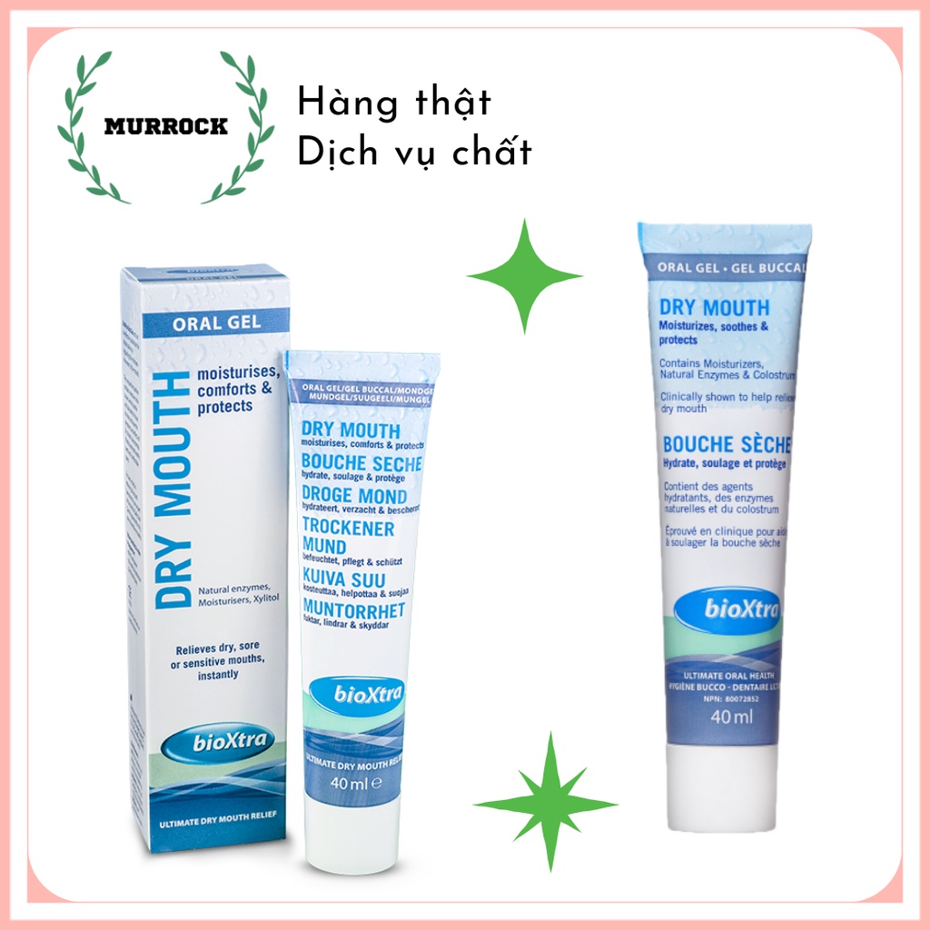 Gel bôi khô miệng BioXtra Dry Mouth Oral Gel UK Anh Quốc 40ml