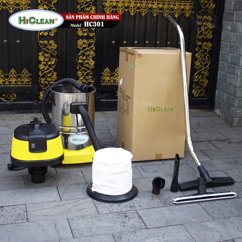 Máy hút bụi công nghiệp HiClean HC301, công suất 1600W, dung tích 30L, Hàng Chính Hãng