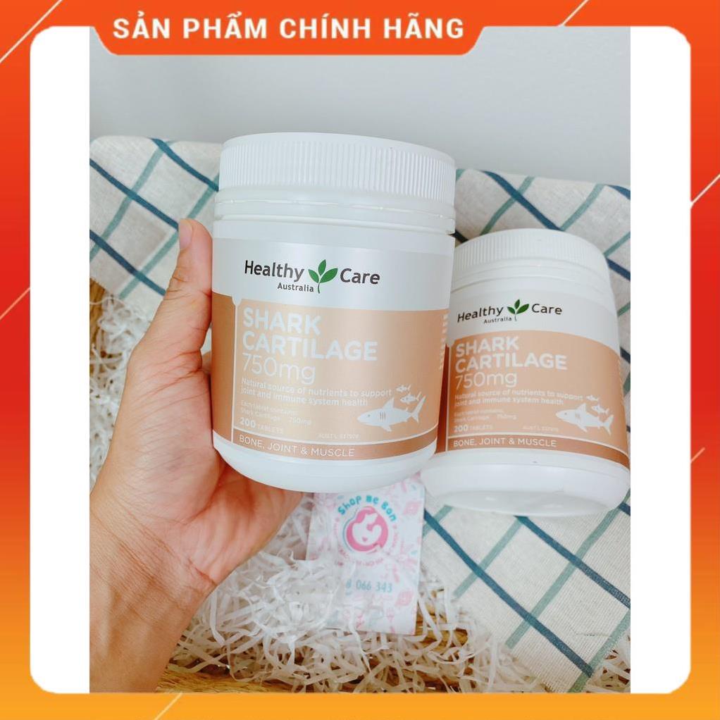 Sụn Vi Cá Mập Healthy Care Shark Cartilage 750mg hỗ trợ xương khớp - Úc shopnguyenanh88