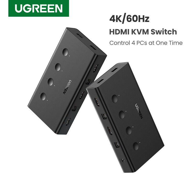 KVM Swicth HDMI 4 pc dùng 1 màn hình - bộ chuyển tín hiệu Switch USB - HDMI Ugreeb 70439 CM293 Chính Hãng