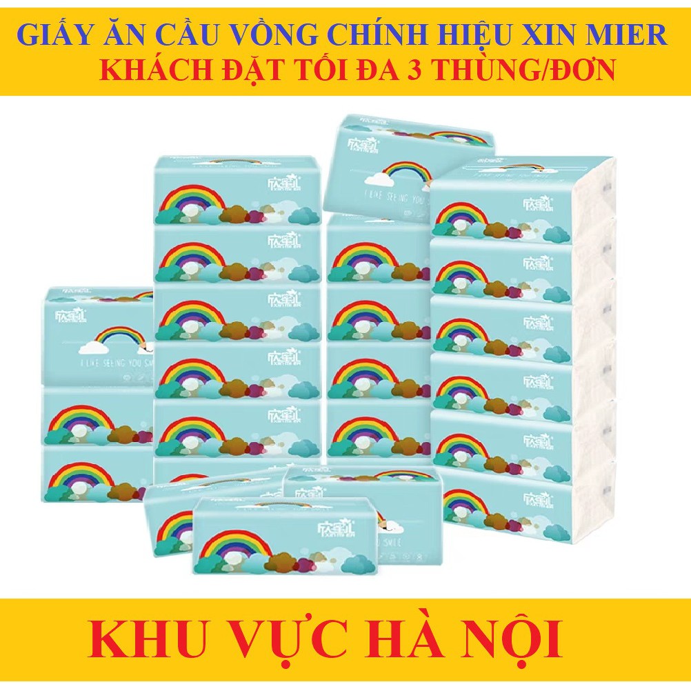 Thùng 30 gói giấy ăn cầu vồng xinmier chuẩn nội địa trung