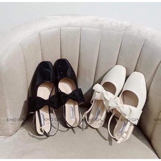 Giày nơ thỏ da bóng