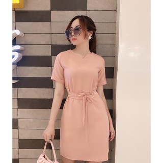 Đầm Suông Công Sở Thắt Dây Eo