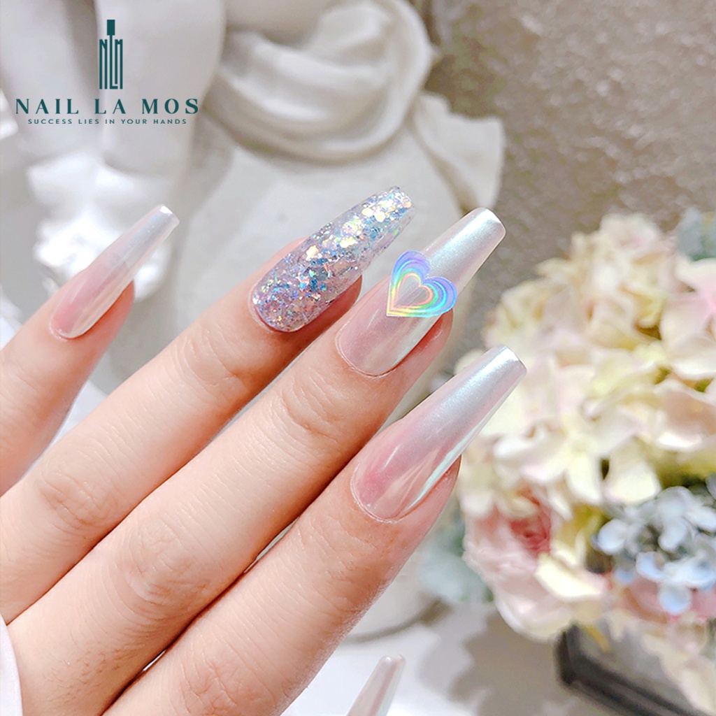 Miếng dán móng tay Aurora 5D - Sticker nail chủ đề trái tim, ngôi sao trang trí móng tay hiệu ứng Aurora độc lạ (lẻ tấm)