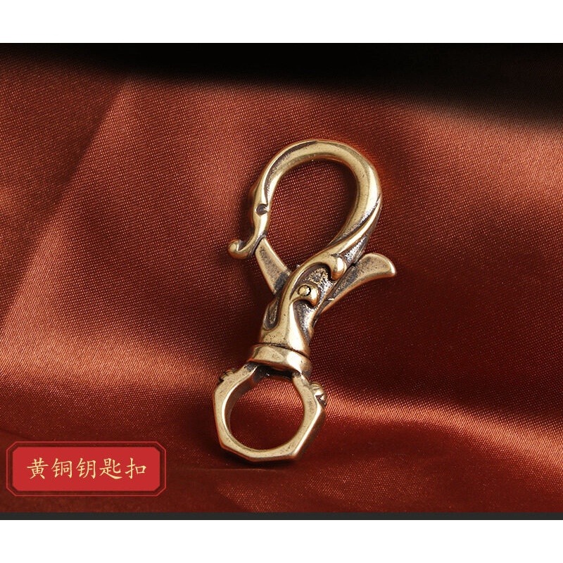 Móc khoá đồng thau đơn giản IS 95 tặng kèm khoen đồng EDC simple