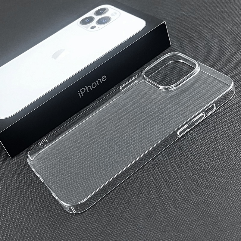 Ốp Điện Thoại PC Cứng Trong Suốt Bóng Cho iPhone 14 13 12 11 Pro XS Max Mini XR X 8 7 6 6s Plus SE 2022 2020