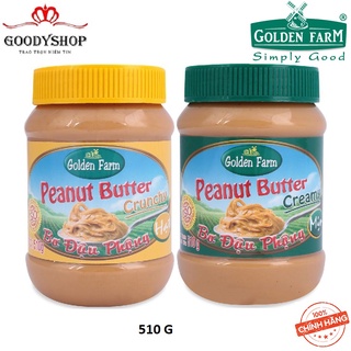 Bơ Đậu Phộng Mịn & Hạt Golden Farm 510g GOODYSHOP