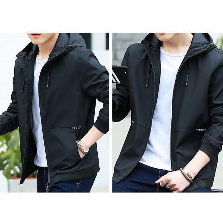 ÁO KHOÁC DÙ NAM 2 LỚP CÓ NÓN CAO CẤP AKD23-ĐEN VNXK
