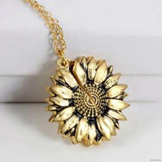 Dây chuyền mặt hoa hướng dương khắc chữ You are My Sunshine