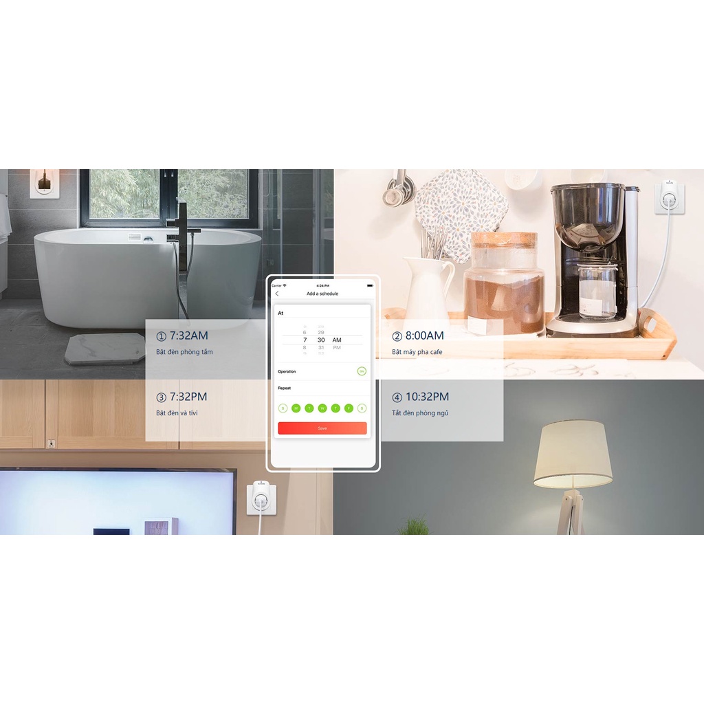 Ổ cắm điện Wifi thông minh Tenda Beli SP3 - Điều Khiển Từ Xa - Chính Hãng BH 3 NĂM