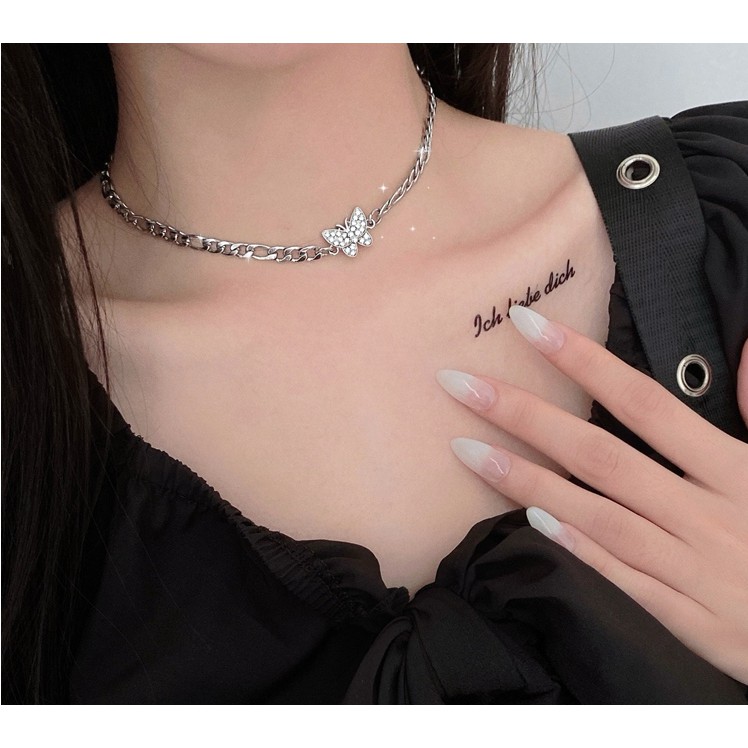 Vòng cổ Choker hình bướm đính đá sang trọng cho nữ (Hàng có sẵn)