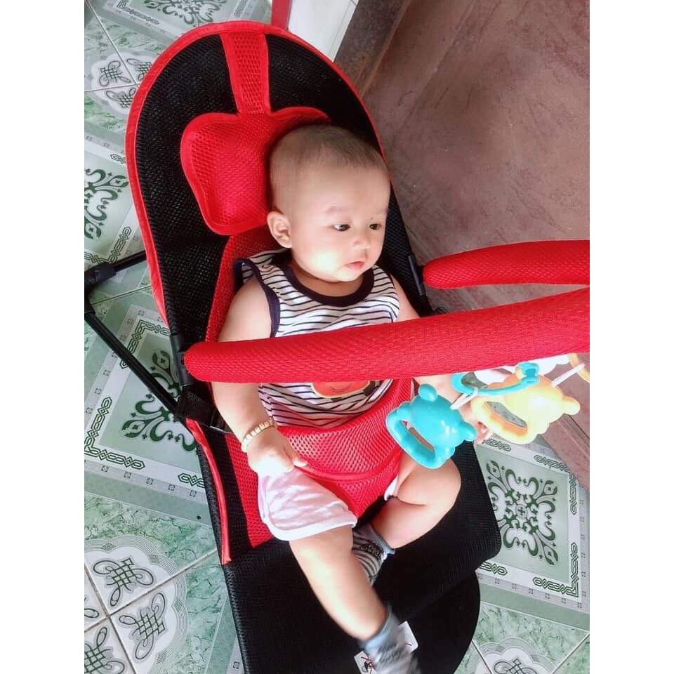 Ghế Rung Nhún cho bé Tặng Kèm đủ phụ kiện Đồ Chơi, Gối, Vải 2 Lớp,tải trọng 25kg,dễ dàng tháo lắp