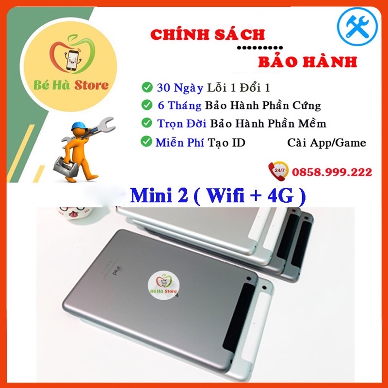 Máy Tính Bảng Mini 2 (Wifi + 4G)-16Gb/ 32Gb/ 64Gb/ 128Gb Quốc tế Chính hãng | Màn 7.9 rentina | iOs 12 | Ram 1Gb Chip A7 | BigBuy360 - bigbuy360.vn