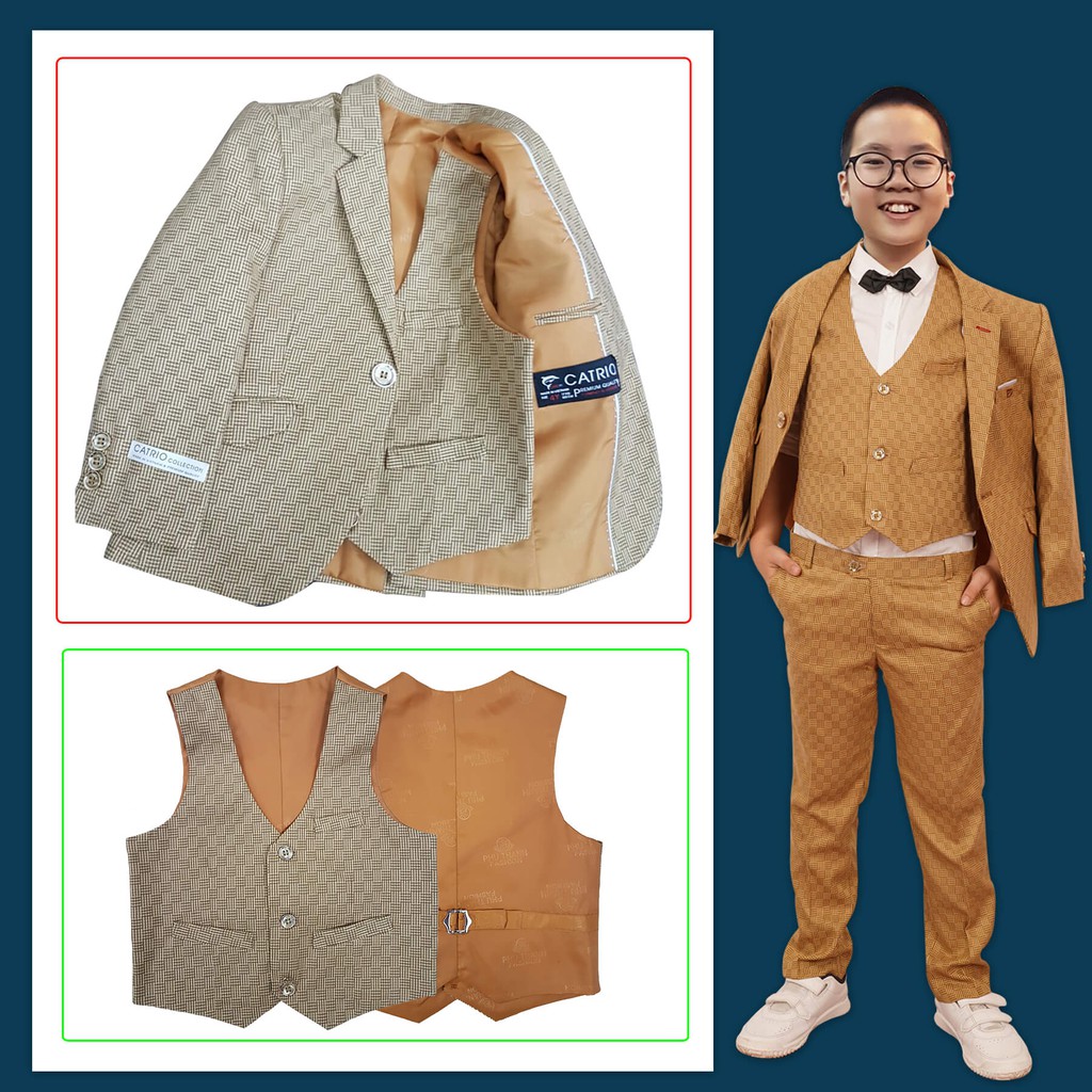 Bộ vest Bé Trai CATRIO từ 2 tuổi đến 7tuổi có 3 chi tiết, màu B30 PCT thuộc BST quần áo trẻ em complet veston CATRIO2021
