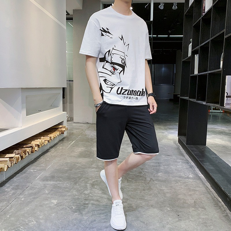 ❤️ FREESHIP ❤️ BỘ ĐỒ NAM PHỐI MÀU IN UZUMAKY - SÉT QUẦN ÁO THUN NỮ CHẤT LƯỚI MÈ LƯNG THUN CÓ TÚI FOM RỘNG | BigBuy360 - bigbuy360.vn