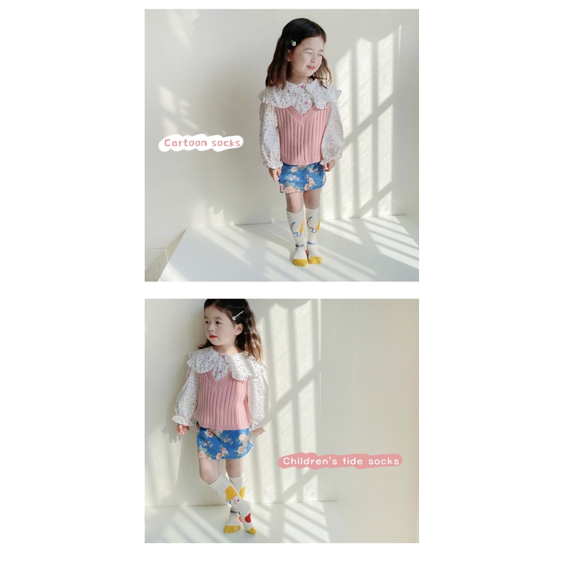 Đôi Vớ Cotton Họa Tiết Hoa Thời Trang 2005 Cho Mẹ Và Bé