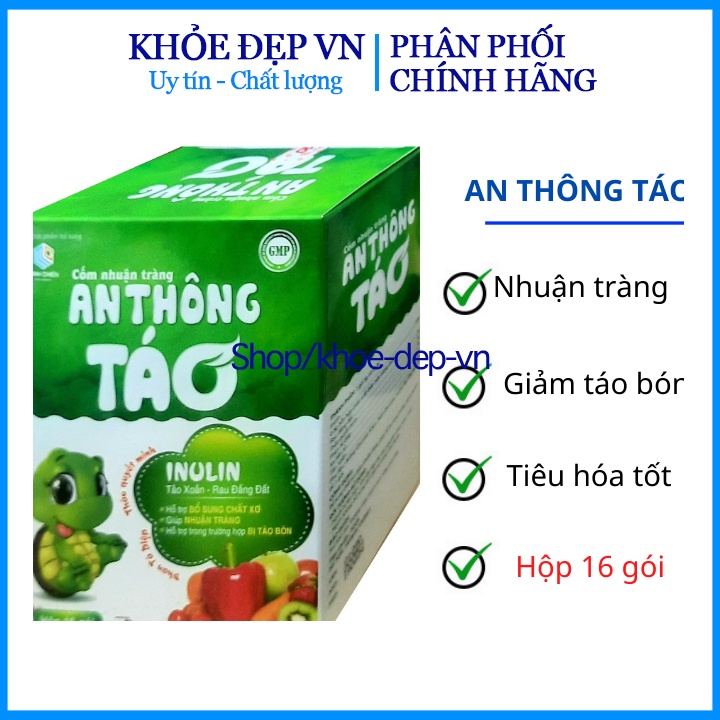 Cốm nhuận tràng An Táo Thông bổ sung chất xơ, nhuận tràng, hỗ trợ trường hợp bị táo bón  - Hộp 16 gói