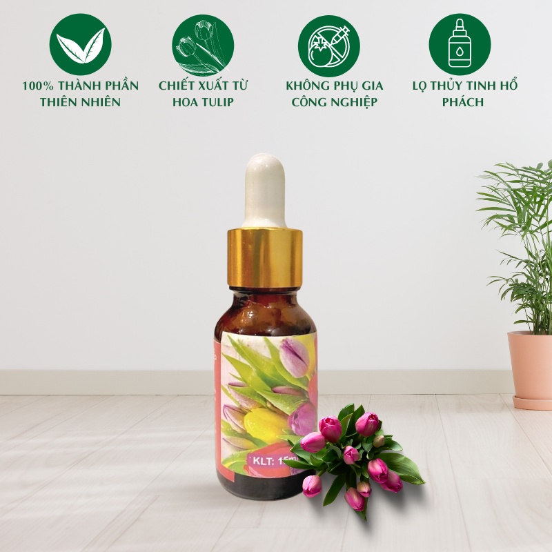 Tinh Dầu Thiên Nhiên Hoa Tulip Nguyên Chất Dung Tích 10ML Xông Phòng, Toả Hương Thơm, Sạch Không Khí, Khử Mùi Diệt Khuẩn
