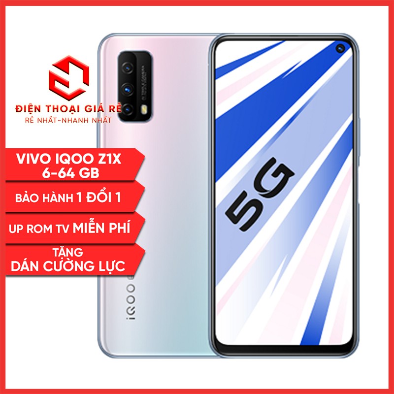 Điện thoại Vivo IQOO Z1x  - RAM 6-64GB - [Điện Thoại Giá Rẻ Hà Nội, Bảo hành 3 tháng1 đổi 1 - Tặng dán cường lực]