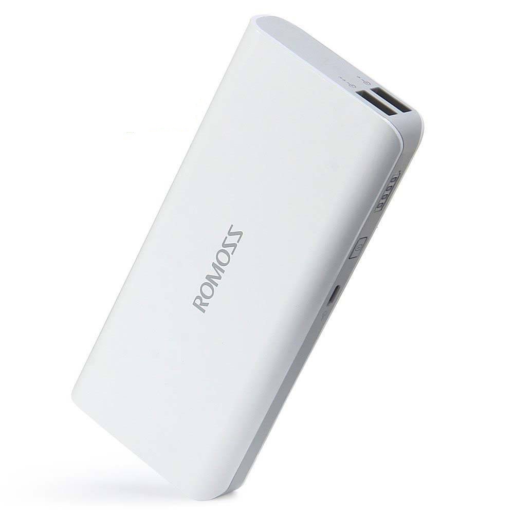 Pin sạc dự phòng Romoss Sense 4 10400mAh hỗ trợ 2 cổng sạc cùng lúc (Trắng) - Hãng phân phối chính thức