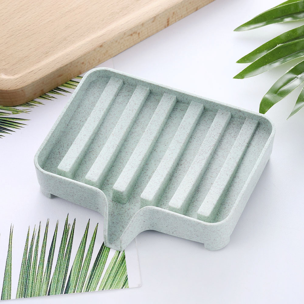 1Pcs Plastic Soap Dish Holder Water Draining Tray Plate Storage Box Case Container