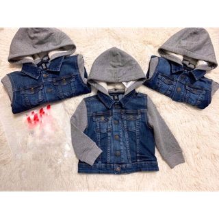 Áo khoác bò mũ lông H&M