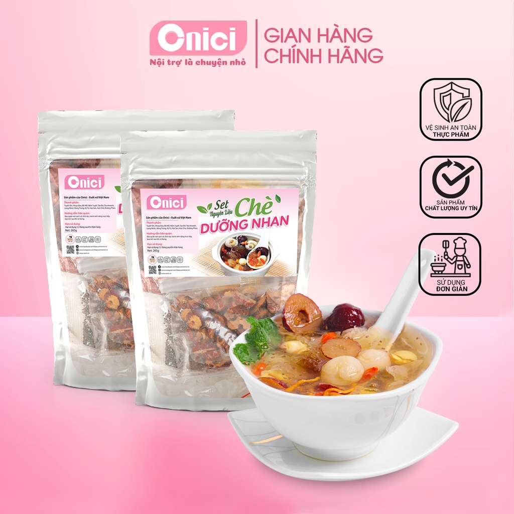 Chè dưỡng nhan tuyết yến Bếp của mẹ ONICI set nguyên liệu 12 15 chén