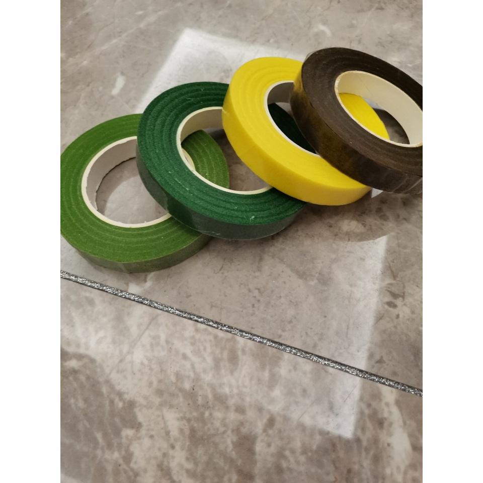 Băng keo sáp, băng dính sáp, sáp quấn cành hoa voan,hoa giấy,hoa đá pha lê, làm đồ trang trí handmade