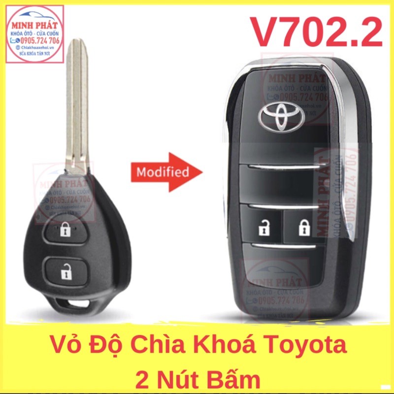 Vỏ Độ Chìa Khoá Gập xe Toyota Fortuner Vios Innova Yaris Camry Hilux Corolla Altis