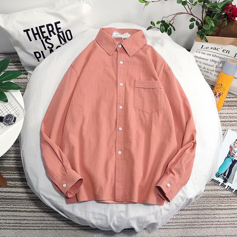 Áo sơ mi tay dài dáng rộng thời trang phong cách hàn quốc cho nam