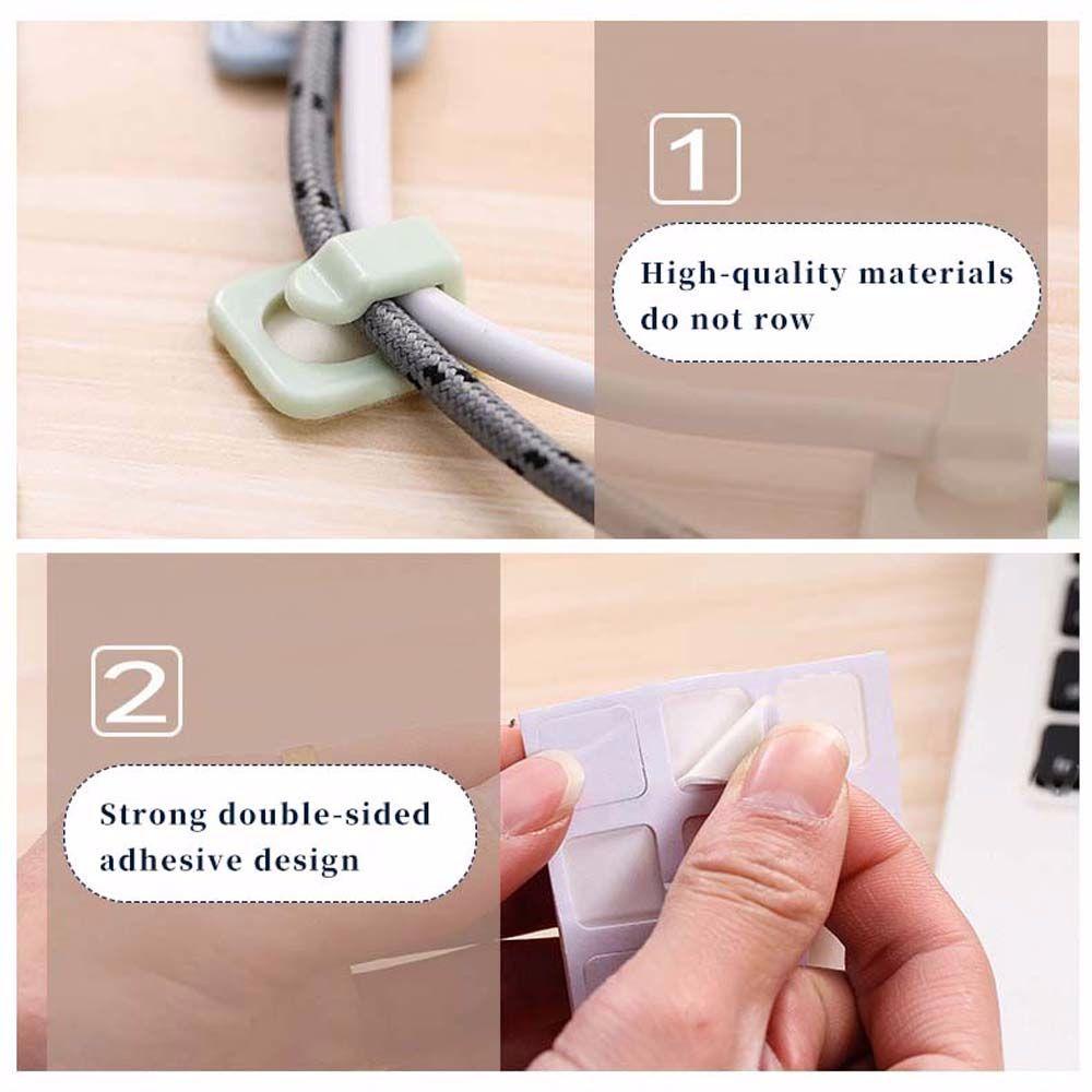 YIYU Giá Đỡ Kẹp Dây Cáp USB Mini Tự Dính Sắp Xếp Gọn Gàng