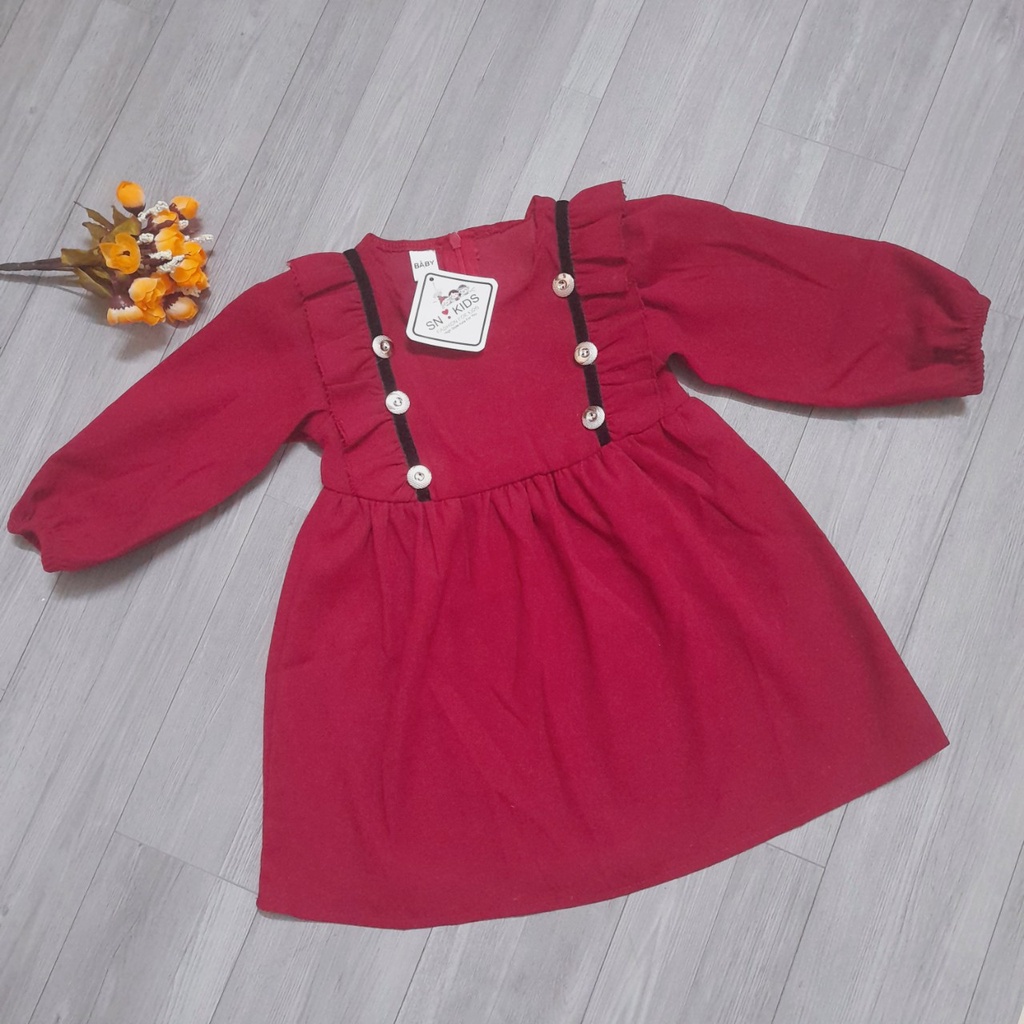 A100 - Váy Nhung Cho Bé Gái Loại Đẹp (10-20kg)