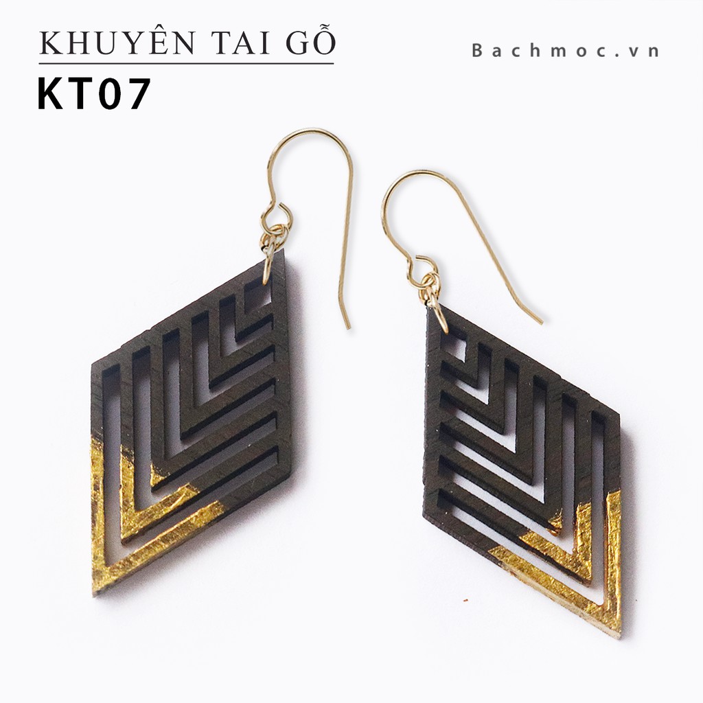 Bông tai gỗ Vintage