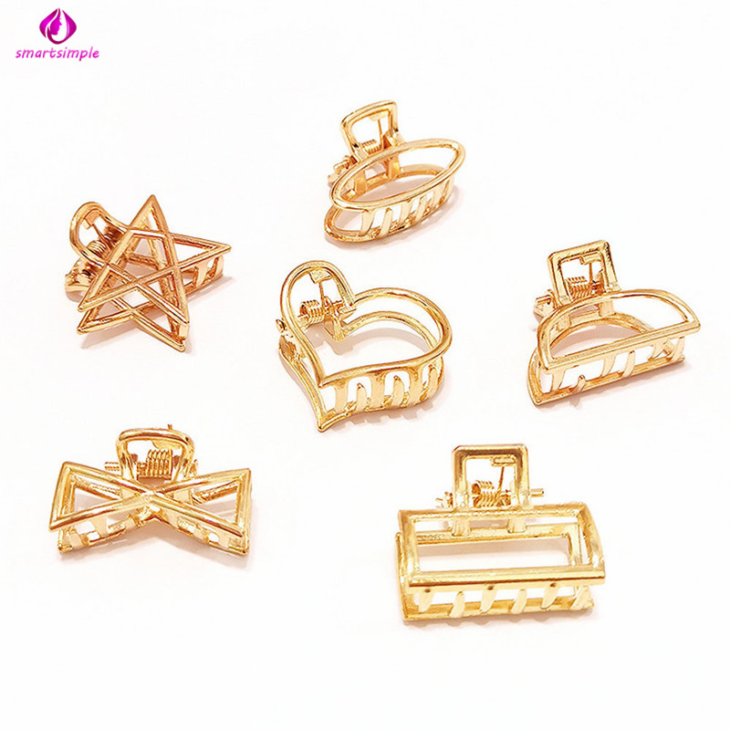 Kẹp tóc hợp kim hình trái tim đơn giản cho nữ