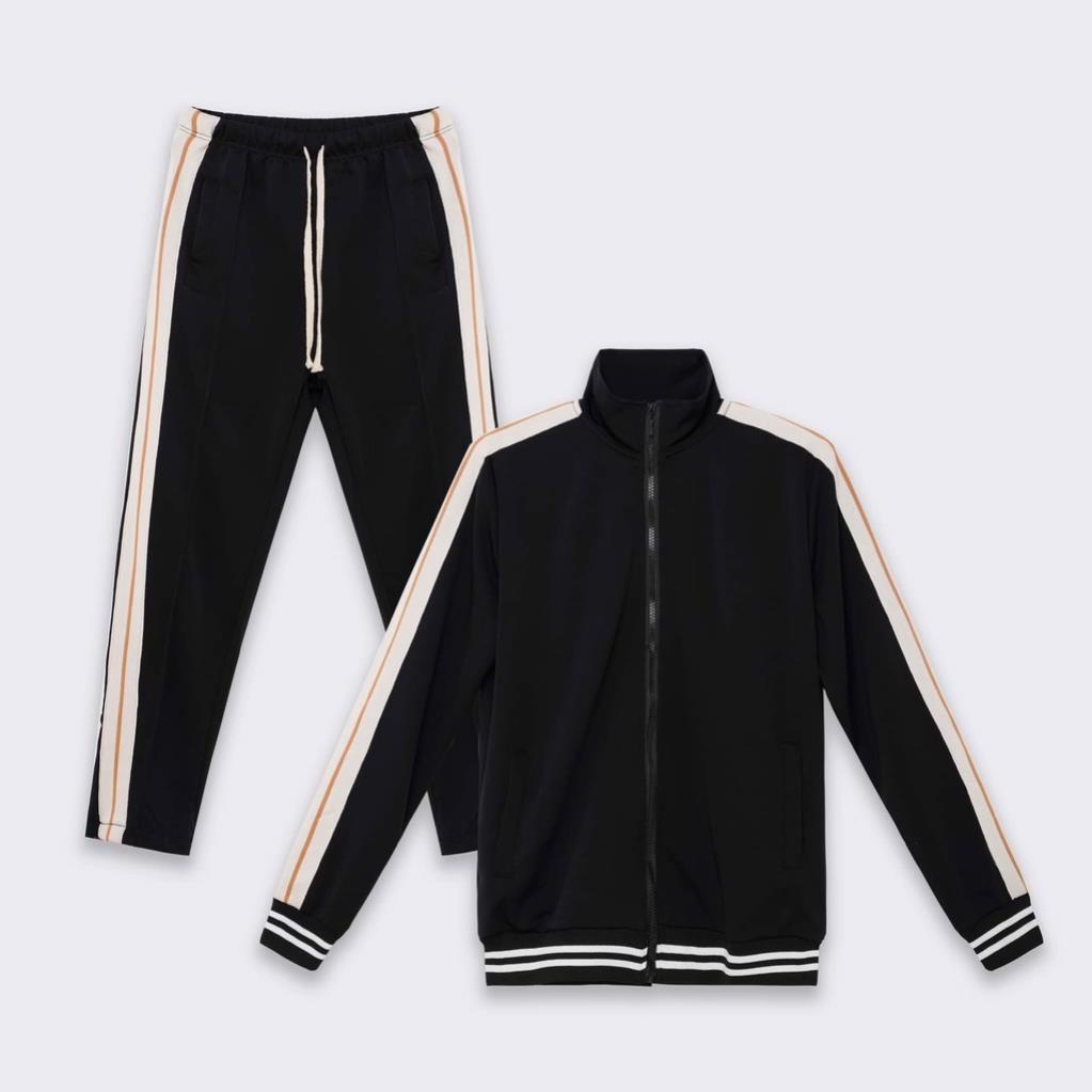 Bộ thể thao The Bad God 3 sọc be, bộ nam nữ unisex , MSW Town -JK(8