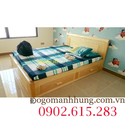 Giường ngủ gỗ có hộc kéo, giường ngủ đơn giản