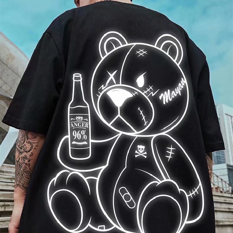 Áo Thun Tay Ngắn Dáng Rộng In Họa Tiết Hoạt Hình Phong Cách Hàn Quốc Thời Trang Mùa Hè Cho Nam Size M-8XL