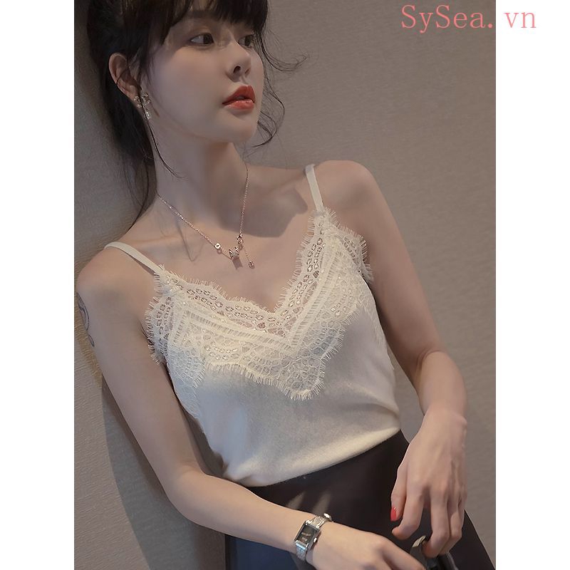 Áo Hai Dây Phối Ren Quyến Rũ Dành Cho Nữ