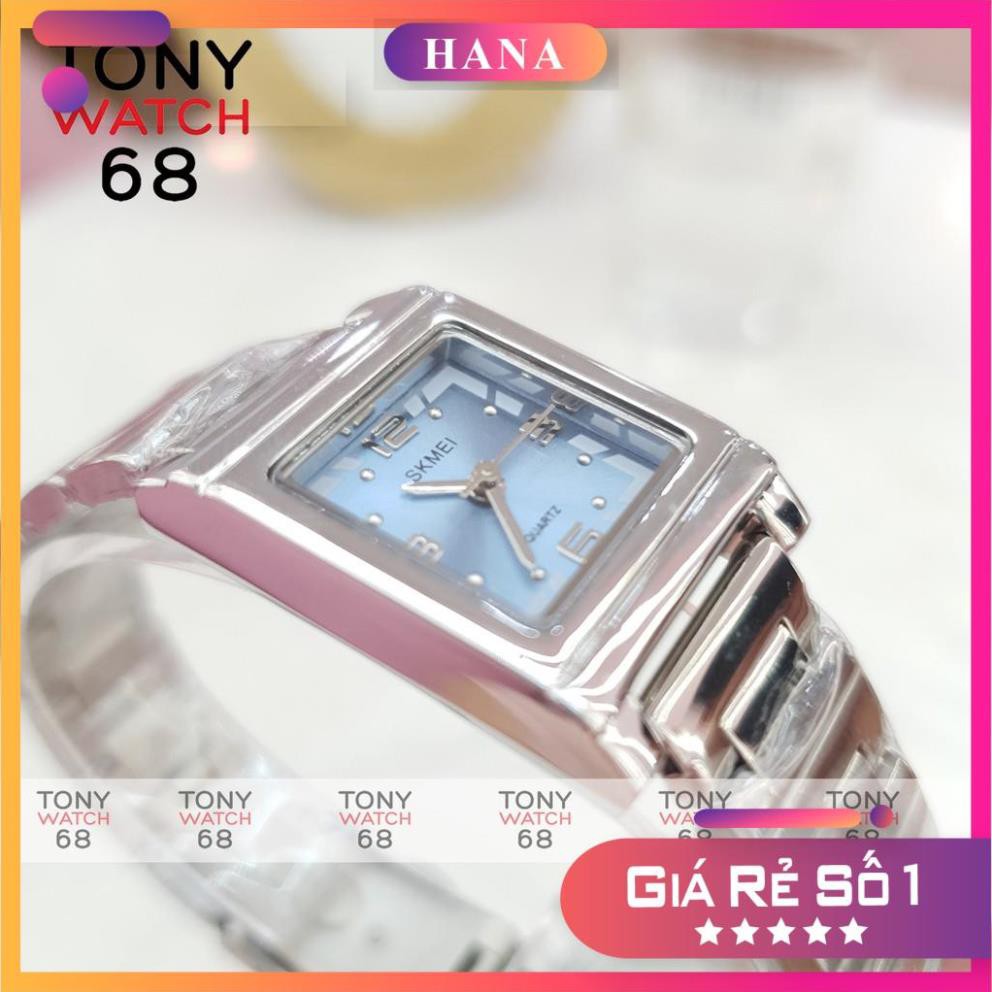 Đồng hồ nữ SKMEI mặt vuông dây kim loại mặt mini sang trọng chính hãng chống nước Tony Watch 68