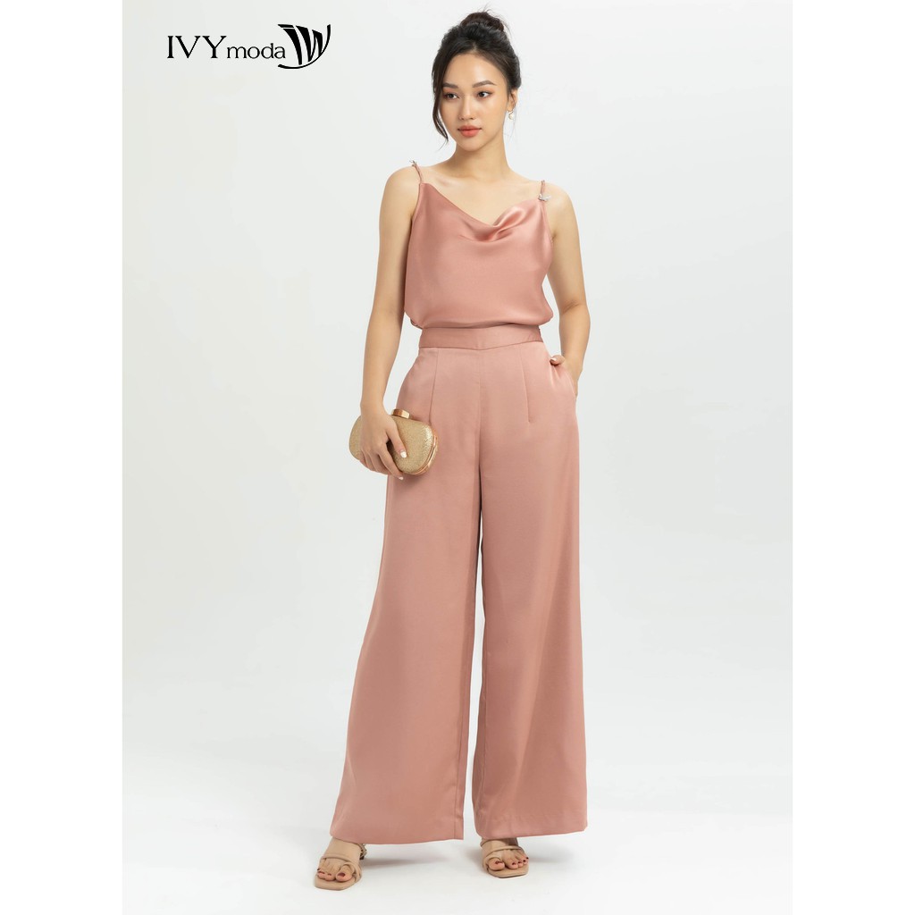 [Mã WABR99 giảm 10% đơn 99K] Quần lụa dáng suông nữ IVY moda MS 22M6346