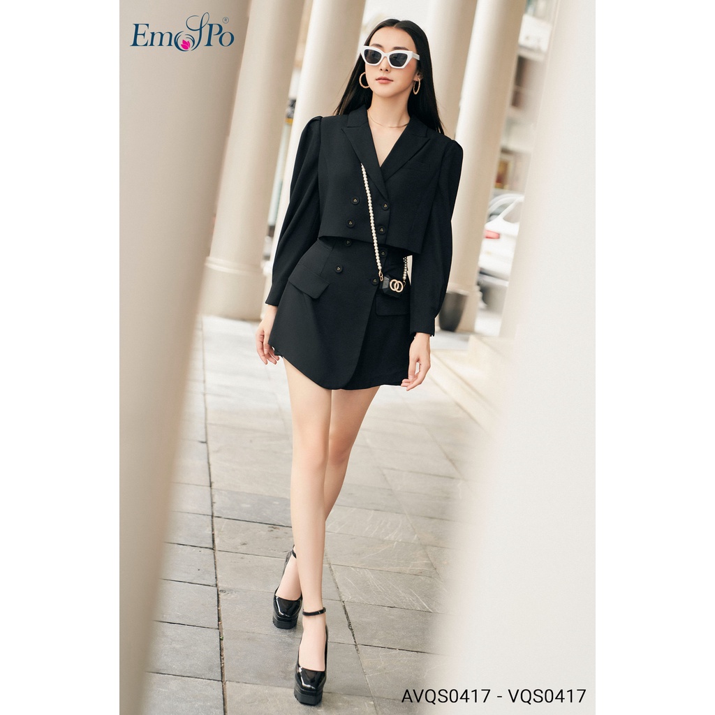 Áo vest dáng ngắn Emspo giao khuy 4 cúc AVQS0417