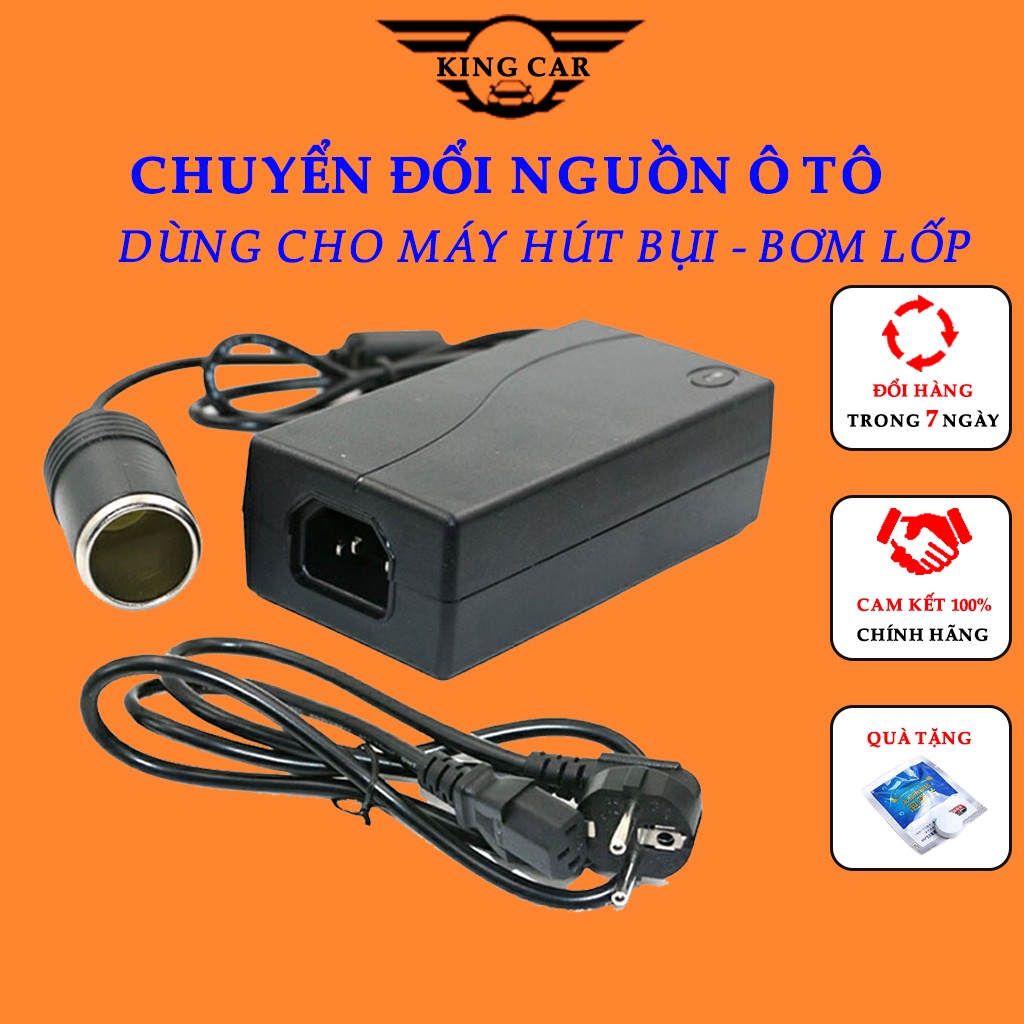 Bộ Chuyển Đổi Nguồn Cho Tẩu Ô Tô 220V Sang 12V, 110V - 12V Kết Nối Từ Tẩu Ô Tô Sử Dụng Cho Máy Hút Bụi, Máy Bơm