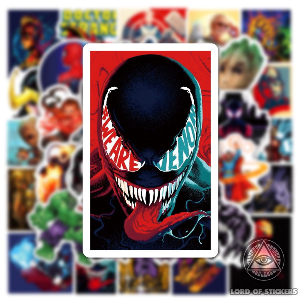 Set 100 Hình Dán Siêu Anh Hùng Marvel DC Sticker Avengers Chống Thấm Nước Trang Trí Mũ Bảo Hiểm, Ván Trượt, Laptop, Vali