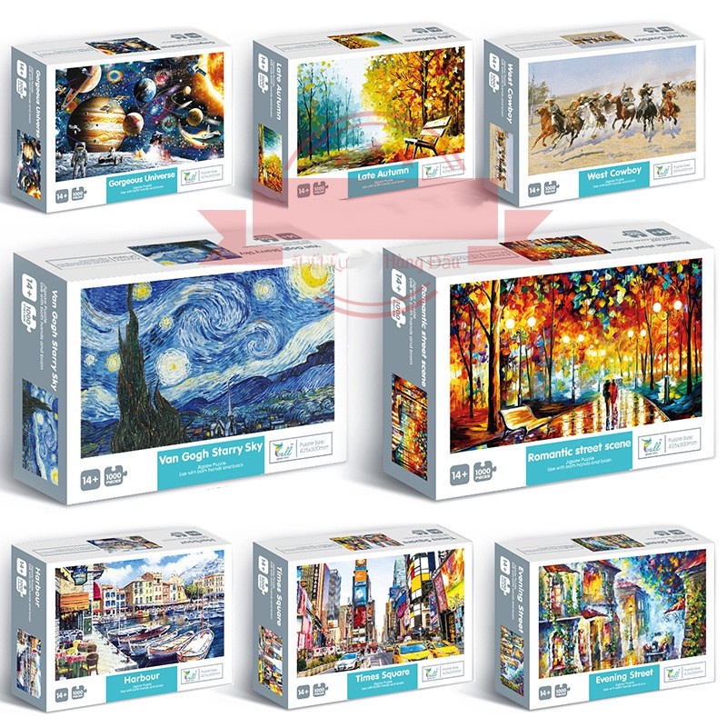 Bộ Tranh Ghép Xếp Hình 1000 Pcs Jigsaw Puzzle (Tranh ghép 70*50cm) Bản Thú Vị Cao Cấp Câu đố trẻ em