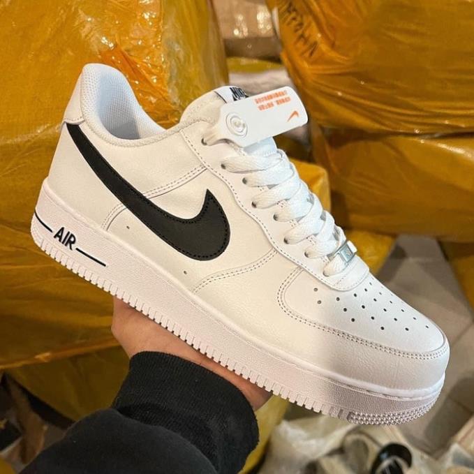 😾 Giày nike af1 trắng vệt đen giày thể thao nam nữ giày cổ thấp đế bằng nike air force 1 giá rẻ full box G10